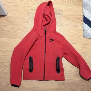 Nike Tech Kids Hoodie Jacket in Red and Black
